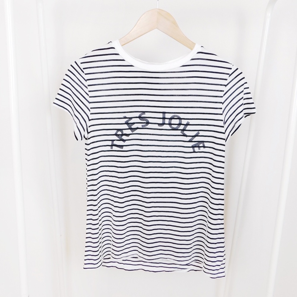 W5 Tres Joie Black & White Striped Tee